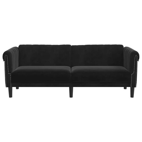 vidaXL Sofa Black Velvet 3-Seater Stylish Piece Sofa Rectangular