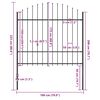vidaXL Garden Fence with Spear Top Steel 71.3"x68.9" Black