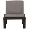 vidaXL Lounge Chair Set of 2 Grey Plastic and fabric cushions