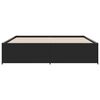 vidaXL Bed Frame Black Engineered wood, steel Double Bed Modern