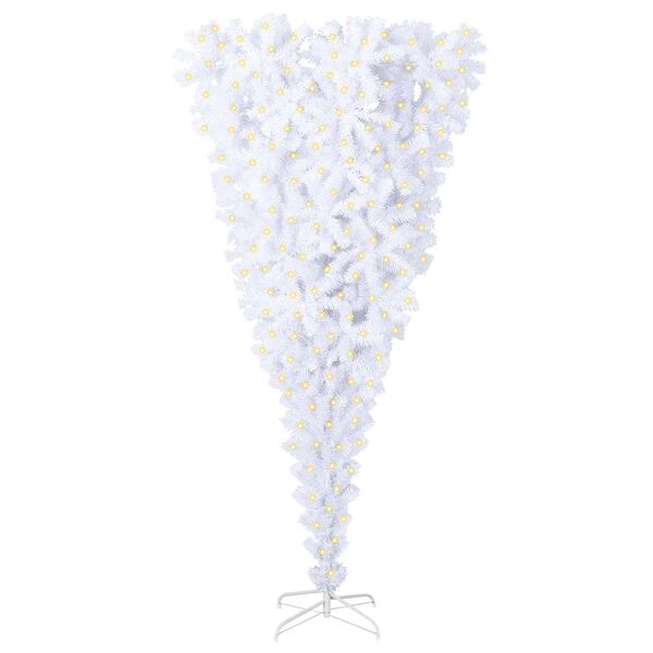 vidaXL Artificial Christmas Tree White 82.68 in PVC and Steel