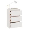 vidaXL Bedside Cabinet White Solid pine wood 15.7 x 11.6 x 25.2 in