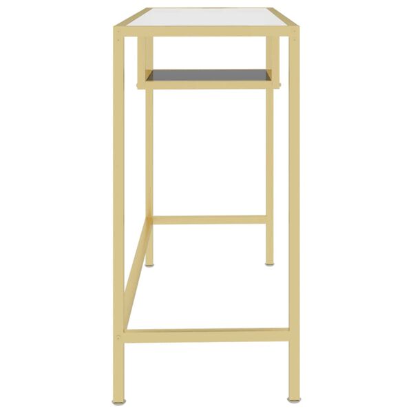 vidaXL Glass Office Desk Transparent Tempered Glass Standard