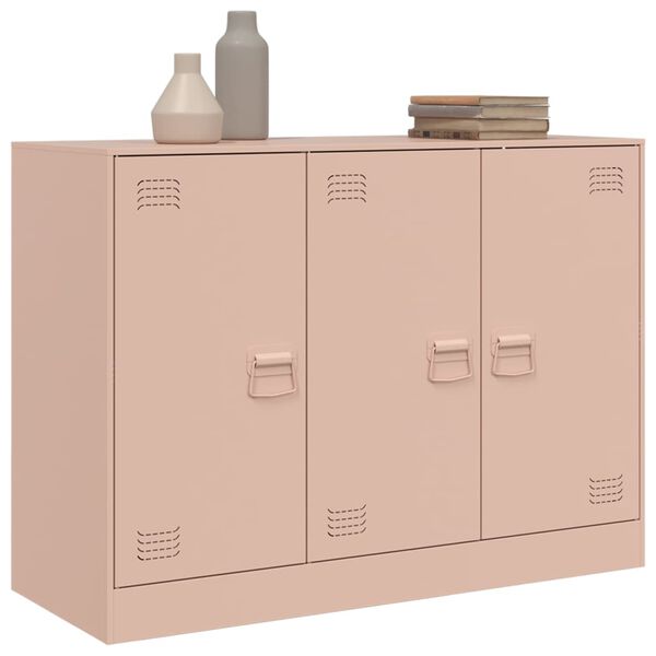 vidaXL Sideboard Pink Cold-rolled steel Medium Cupboard Rectangular