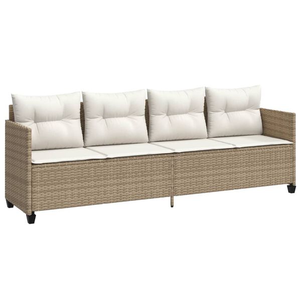 vidaXL Garden Sofa Set Beige PE rattan 4-seater Modular