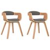 vidaXL Dining Chair Set of 2 Light grey and natural