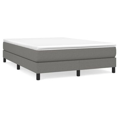 vidaXL Box Spring Bed with Mattress Dark Gray 53.9"x74.8" Full Fabric