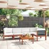 vidaXL Garden Lounge Set Cream Solid Acacia Wood Large Modular