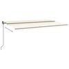vidaXL Retractable Awning Cream, Anthracite