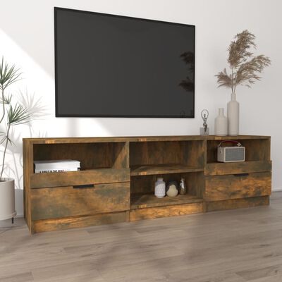 vidaXL TV Stand Smoked Oak 59.1"x13.2"x17.7" Engineered Wood