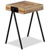 vidaXL Side Table Durable Rectangular Industrial Teak Wood Accent Table
