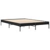vidaXL Bed Frame Black Engineered wood and metal King Modern Bed Frame