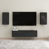 vidaXL TV Cabinet Set of 2 High gloss black Engineered wood Medium