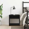 vidaXL Bedside Cabinet Black Oak Engineered Wood Medium Bedside Cabinet