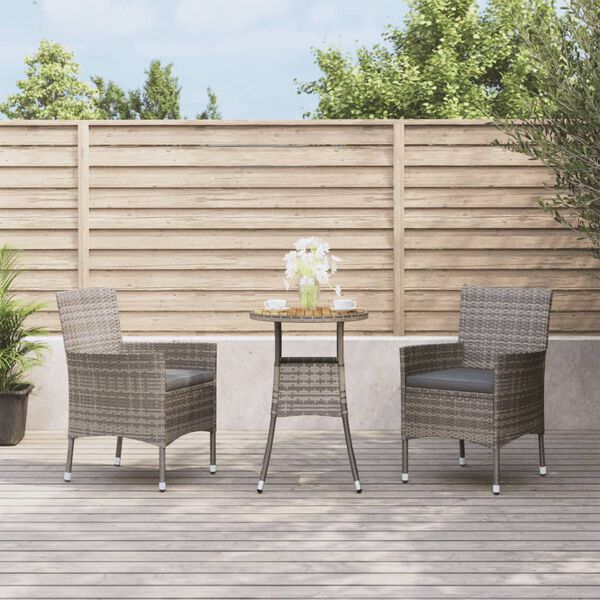 vidaXL Garden Bistro Set Grey