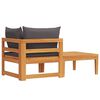vidaXL Garden Lounge Set Dark grey, Natural wood