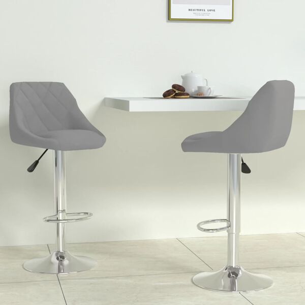 vidaXL Bar Stool Set of 2 Light grey
