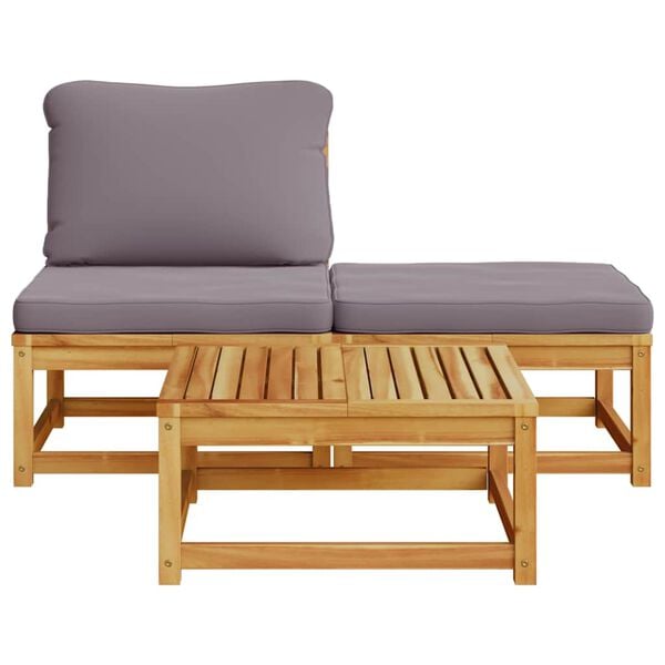 vidaXL Garden Lounge Set Dark grey Solid Acacia wood, Polyester