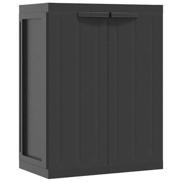 vidaXL Outdoor Storage Cabinet Black Polypropylene Compact