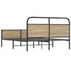 vidaXL Bed Frame Smoked Oak Steel, Engineered Wood Super King Durable