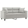 vidaXL 2-seater Sofa Light grey Microfiber, Metal, Textilene 2-seater