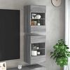 vidaXL Wall Cabinets with LED Lights for TV 2 pcs Gray Sonoma 15.7"x11.8"x23.8"