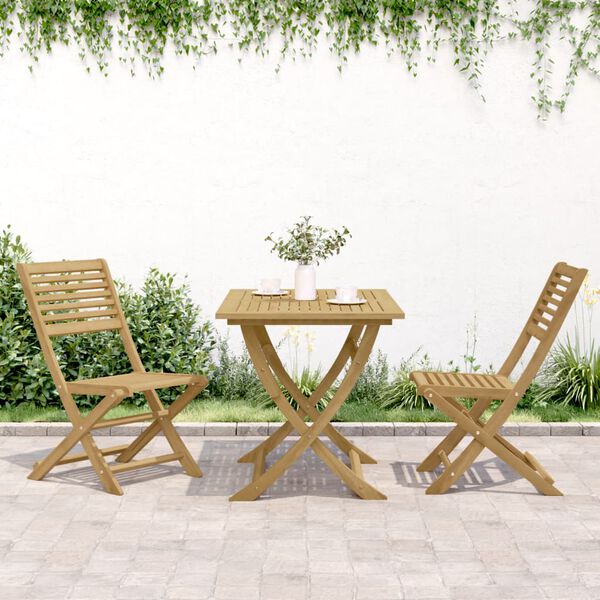 vidaXL Garden Chair Set of 2 Light wood Solid Acacia wood Standard
