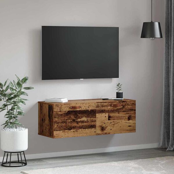 vidaXL Wall-Mounted Cabinet Old Wood 39.37 x 14.37 x 13.78 in