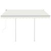 vidaXL Retractable Awning Cream Aluminum, Iron, Polyester Large
