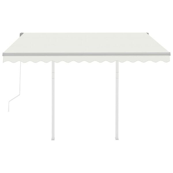 vidaXL Retractable Awning Cream Aluminum, Iron, Polyester Large