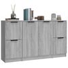 vidaXL Sideboard Set of 3 Grey sonoma Engineered wood Medium Sideboard