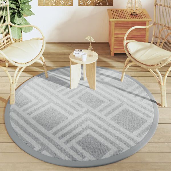 vidaXL Outdoor Carpet Grey Polypropylene Large Reversible