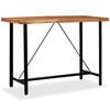 vidaXL Bar Table Brown, Black Solid acacia wood, Steel Large Bar Table