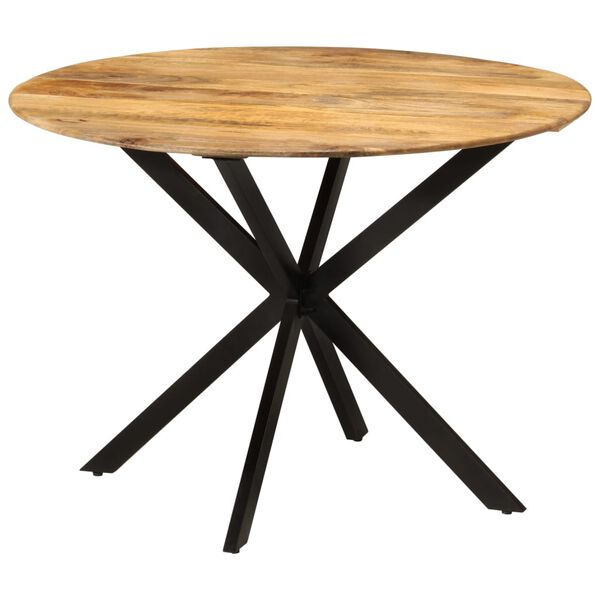 vidaXL Dining Table Natural wood, Black