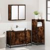 vidaXL Bathroom Furniture Set Smoked oak Engineered wood, metal, glass
