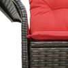 vidaXL Garden Sofa with Cushion Brown 141 x 62 x 69 cm poly rattan