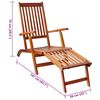 vidaXL Deck Chair Blue Solid acacia wood Regular Foldable Deck Chair