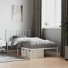 vidaXL Bed Frame White Steel Single Bed Frame Rectangular