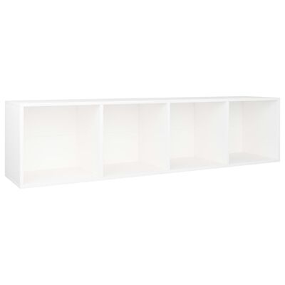 vidaXL Book Cabinet/TV Cabinet White 14.2"x11.8"x56.3" Chipboard