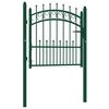 vidaXL Fence Gate with Spikes Steel 39.4x39.4" Green