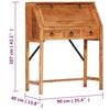 vidaXL Writing Desk Brown Solid Acacia wood Medium Desk Rectangular