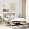 vidaXL Bed Frame Sonoma oak Steel, engineered wood Small Double