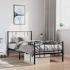 vidaXL Bed Frame Black Steel 39.4 x 74.8 in Bed Frame Rectangular