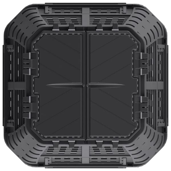 vidaXL Compost Bin Black Plastic Large Durable Compost Bin Square