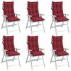 vidaXL Highback Chair Cushion Set of 6 Wine Red