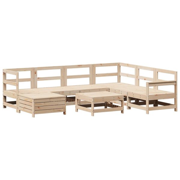 vidaXL Garden Sofa Set Natural Pine Solid pine wood, Plywood Large