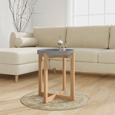 vidaXL Coffee Table Gray 16.1"x16.1"x19.1" Engineered Wood&Solid Wood Pine