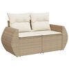 vidaXL Garden Sofa Set Beige PE rattan, powder-coated steel, polyester