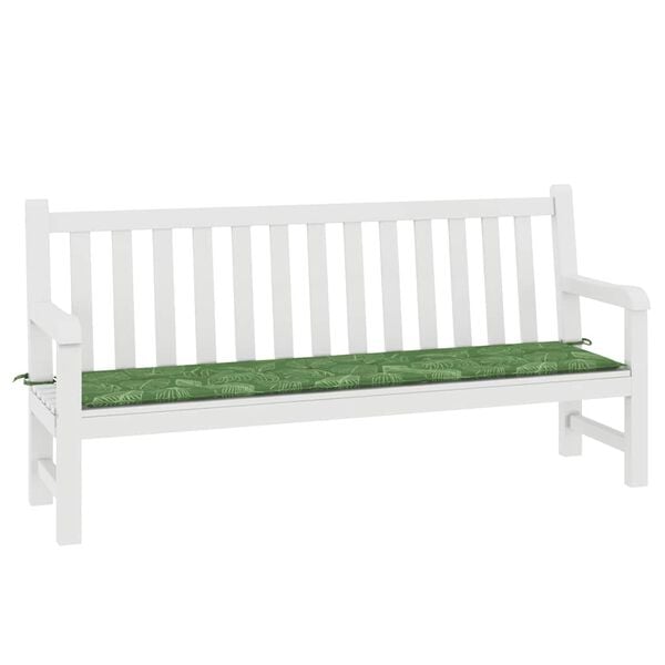 vidaXL Patio Bench Cushion Leaf Pattern 78.7x19.7x1.6" Fabric