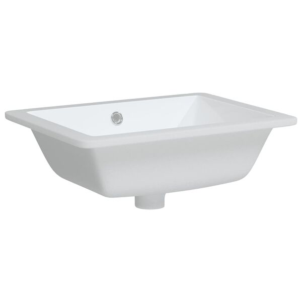 vidaXL Bathroom Sink White 18.3x13.8x7.1" Rectangular Ceramic